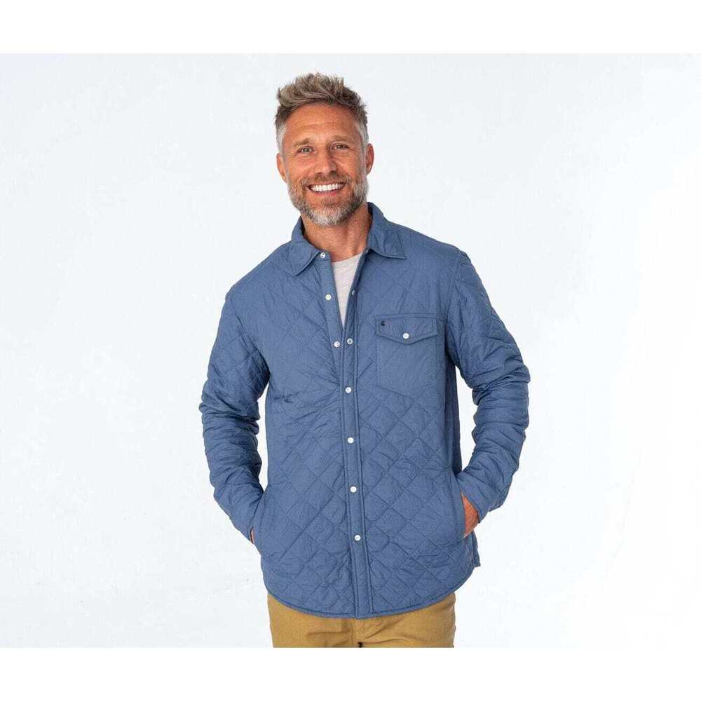 Criquet Shirts Quilted Shacket - Slate Size l